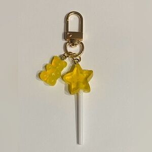 Yellow Candy Star & Gummy Bear Bag Charm